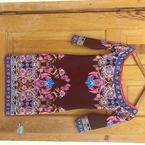 Beautiful floral print off the shoulders dress